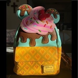 Disney Loungefly Mickey Minnie Sweet Treat Ice Cream NWT